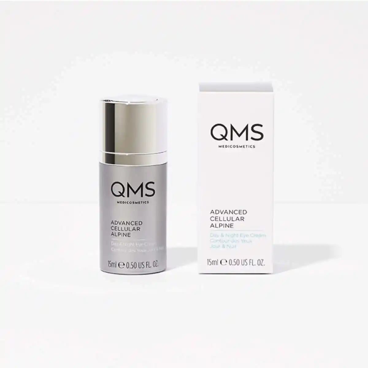 Produktfoto_QMS_Medicosmetics_Advanced_Cellular_Alpine_Day_Night_Eye_Cream_mit_Verpackung