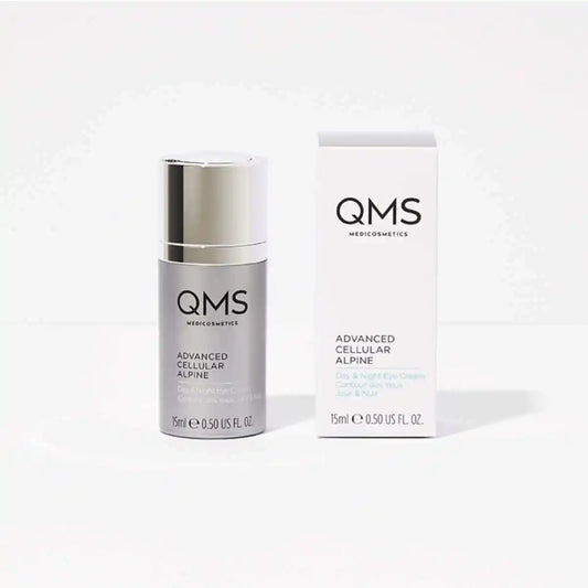 Produktfoto_QMS_Medicosmetics_Advanced_Cellular_Alpine_Day_Night_Eye_Cream_mit_Verpackung