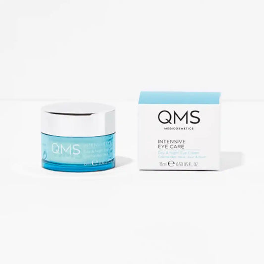 Produktfoto_QMS_Medicosmetics_Intensive_Eye_Care_Day_Night_Eye_Cream_mit_Verpackung