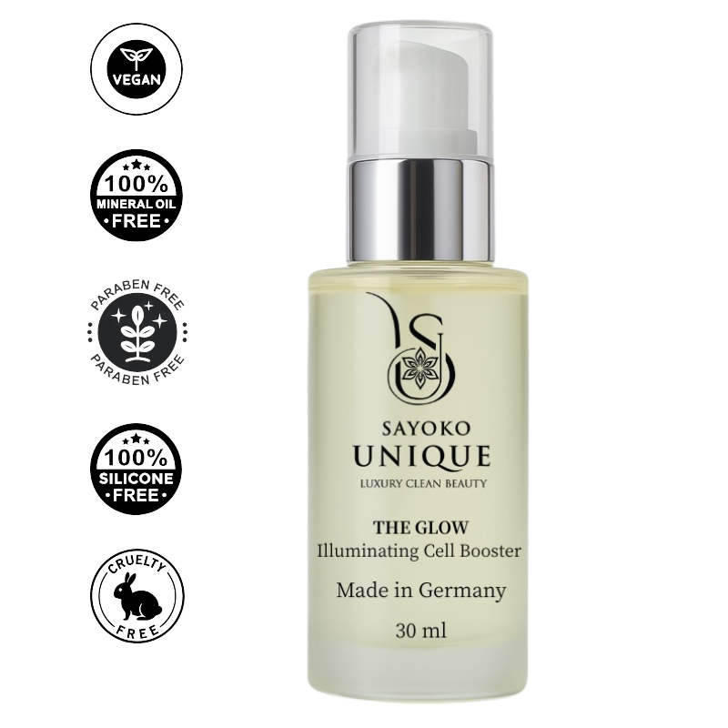 THE GLOW SERUM – Illuminating Cell Booster (30 ml) | Anti-Aging Serum mit Bakuchiol, Hyaluron & Liposomen – SAYOKO UNIQUE