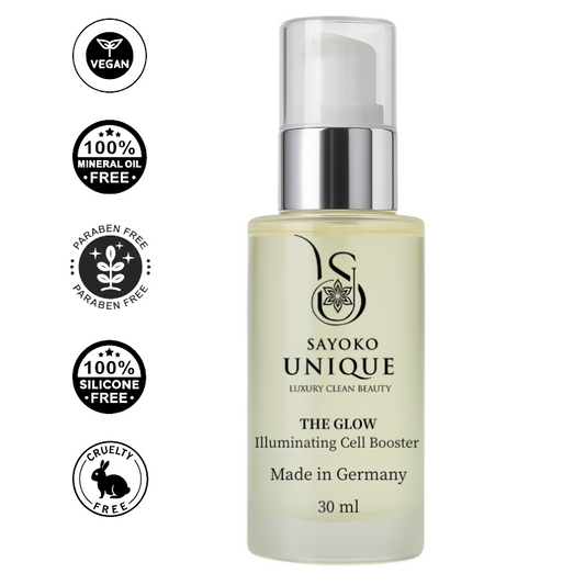 THE GLOW SERUM – Illuminating Cell Booster (30 ml) | Anti-Aging Serum mit Bakuchiol, Hyaluron & Liposomen – SAYOKO UNIQUE